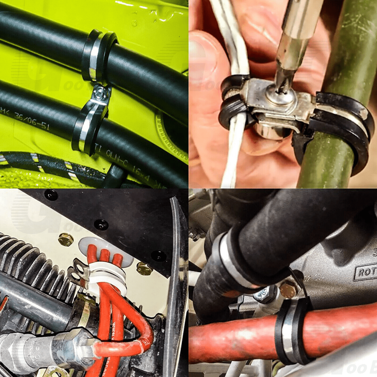 52pcs Cable Clamps Rubber Insulated Clamp Stainless Steel Fuel Line Tubing Clamp - HomeDIYer