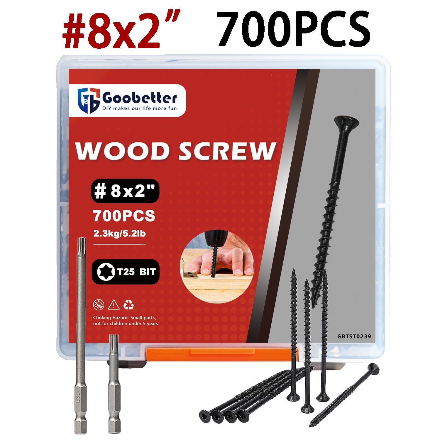 Yellow Deck Screws Set T25 Torx Self Tapping Wood Screws Exterior Deck Screws