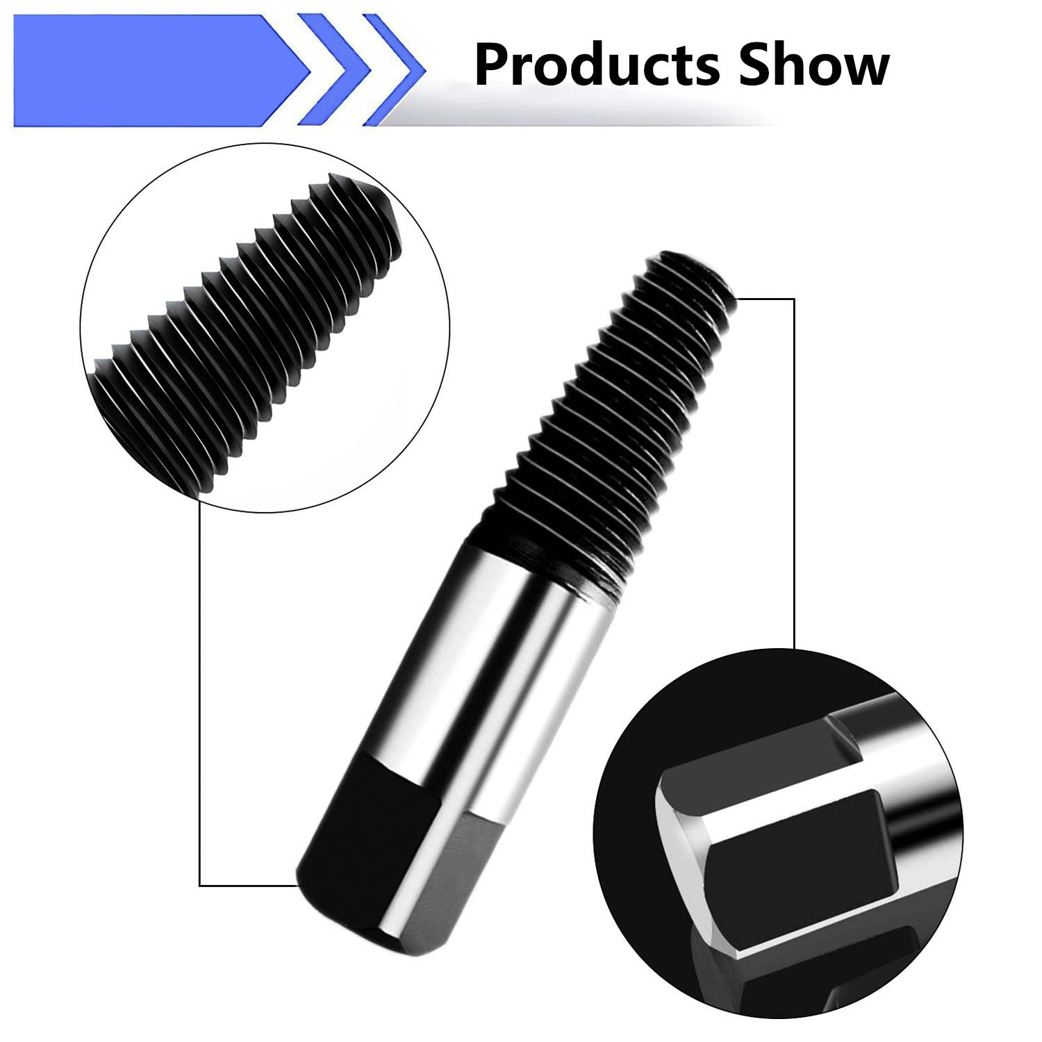 Damaged Broken Screw Remover Extractor Drill Bits 6Pcs Steel Durable Easy Out Remover Center Drill Damaged Bolts Remover Tool - HomeDIYer