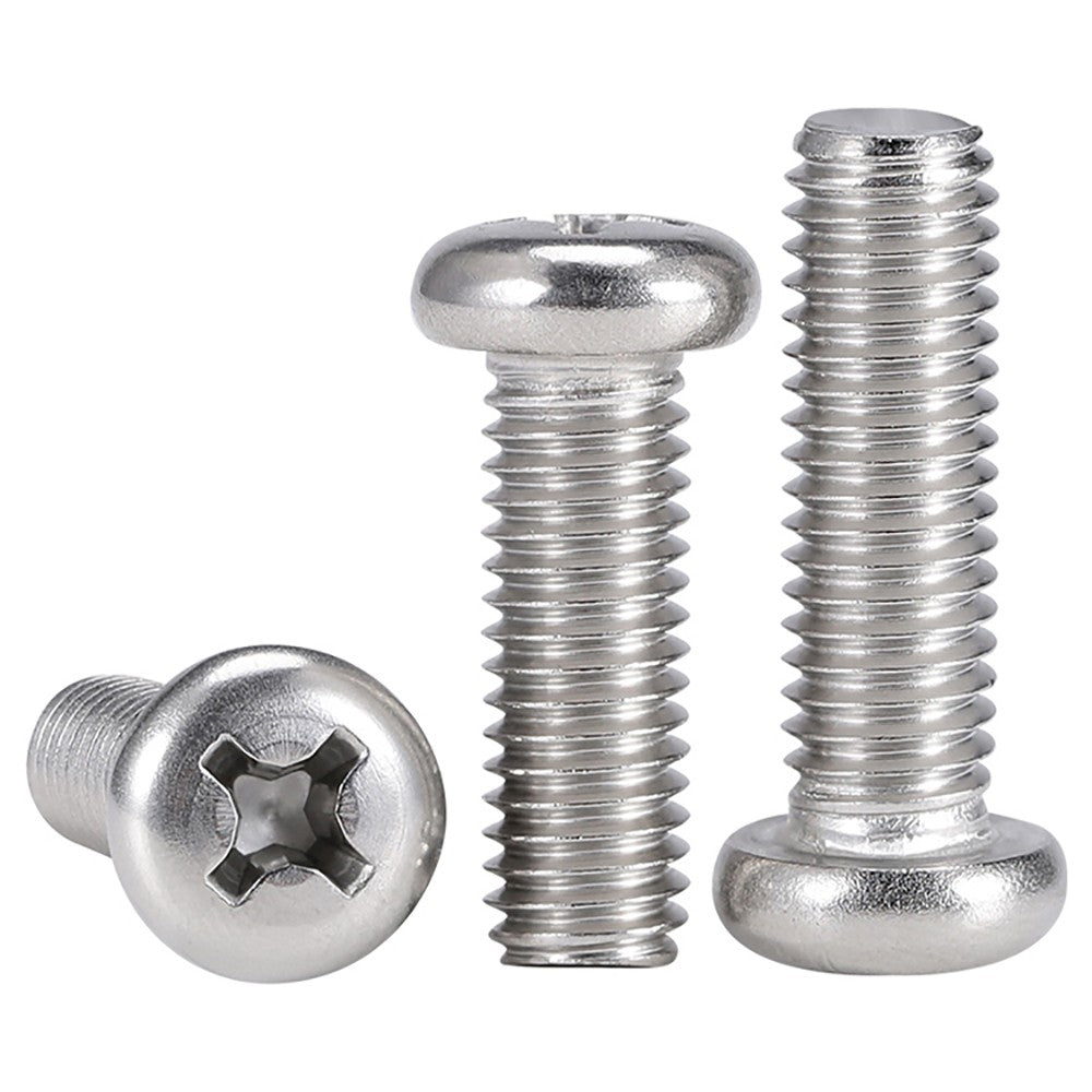 M4 M5 M6 M8 M10 Pan Head Phillips Machine Screws – A2 Stainless Steel (304), DIN 7985