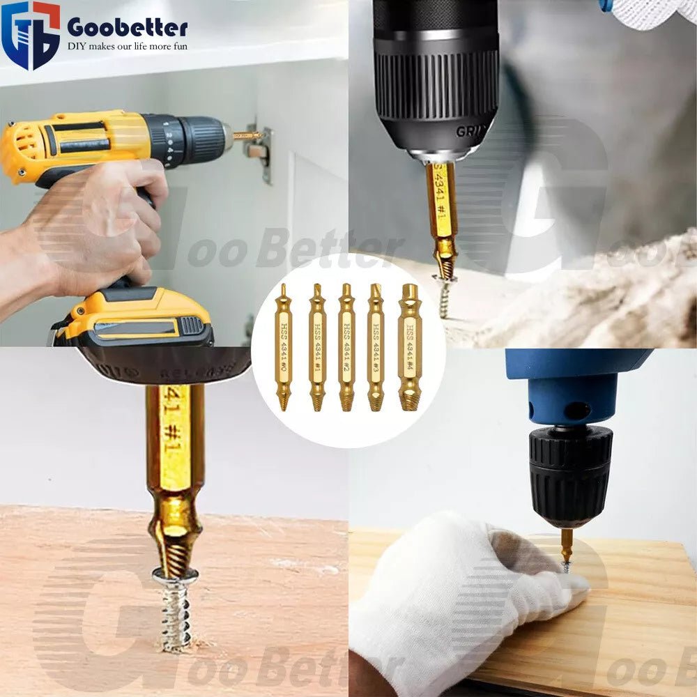 6Pcs Damaged Screws Extractor Set Broken Bolt Remover Speed Out Drill Bits Tool - HomeDIYer