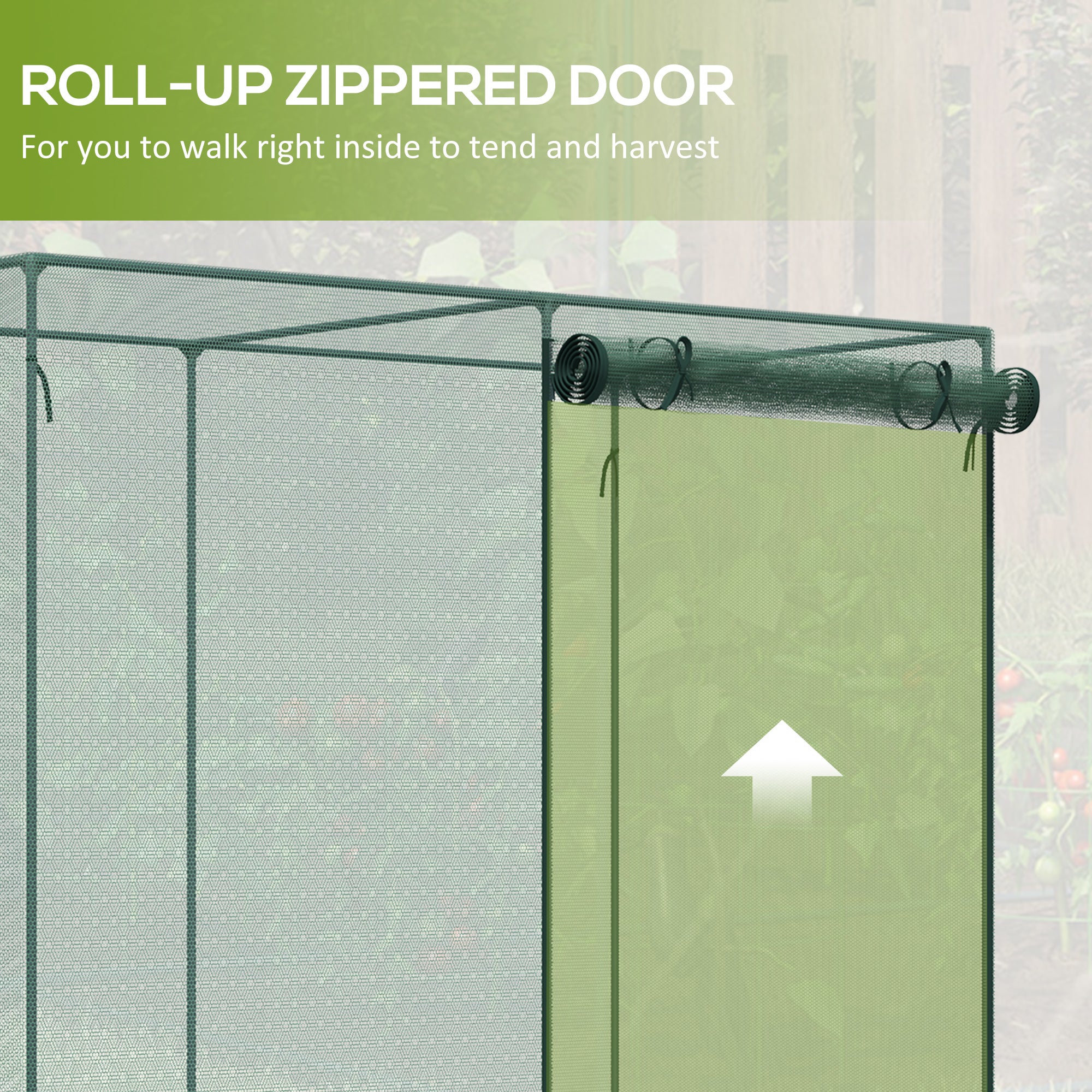 6' x 3' Crop Cage, Plant Protection Tent with Zippered Doors for Vegetable Garden, Backyard, Green