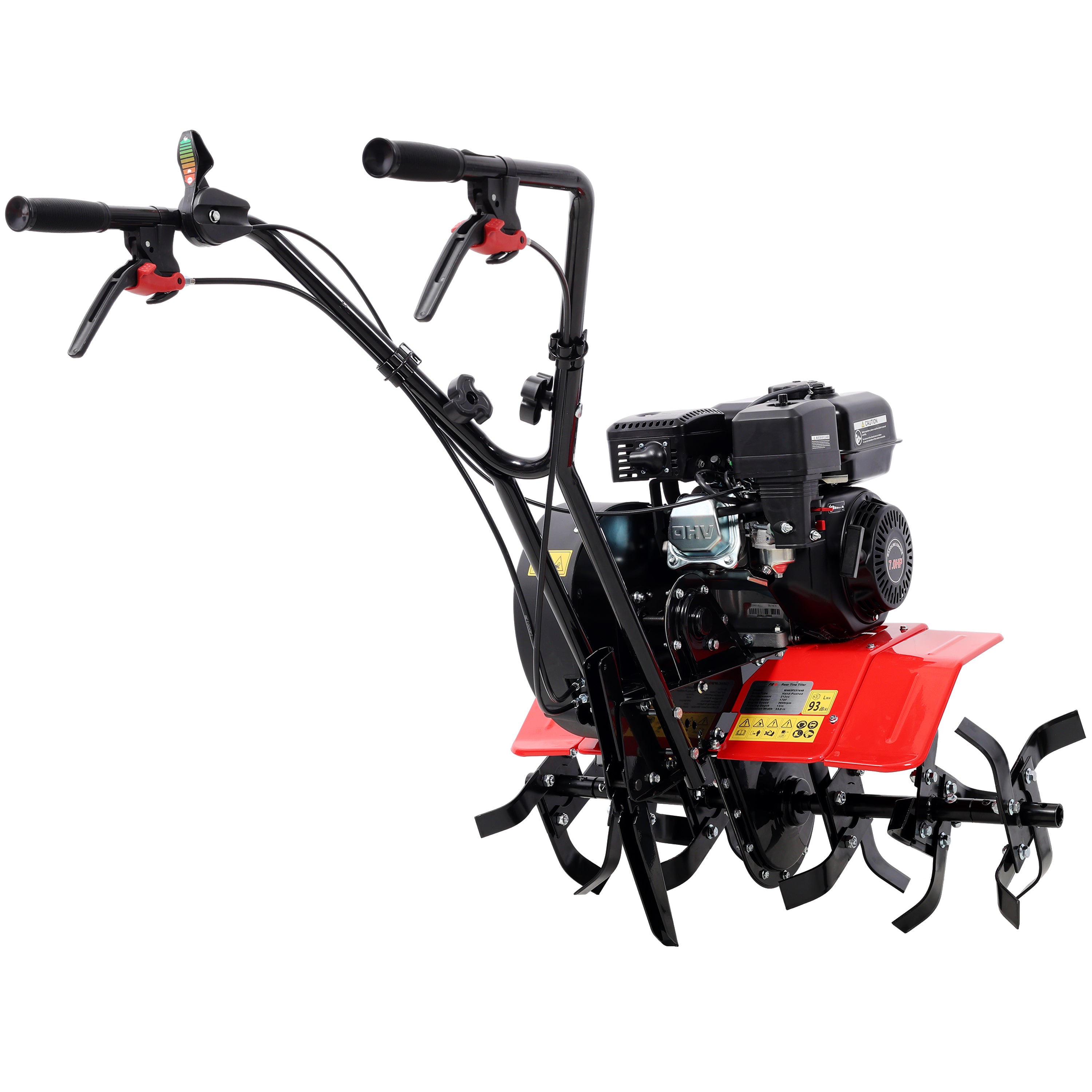 Heavy duty Power tiller, 7HP Gas Engine 212CC, 6 Blades 32.5" Wide and 10" Deep Cultivator - Garden Soil Prep for Planters and Vegetable Beds and More.