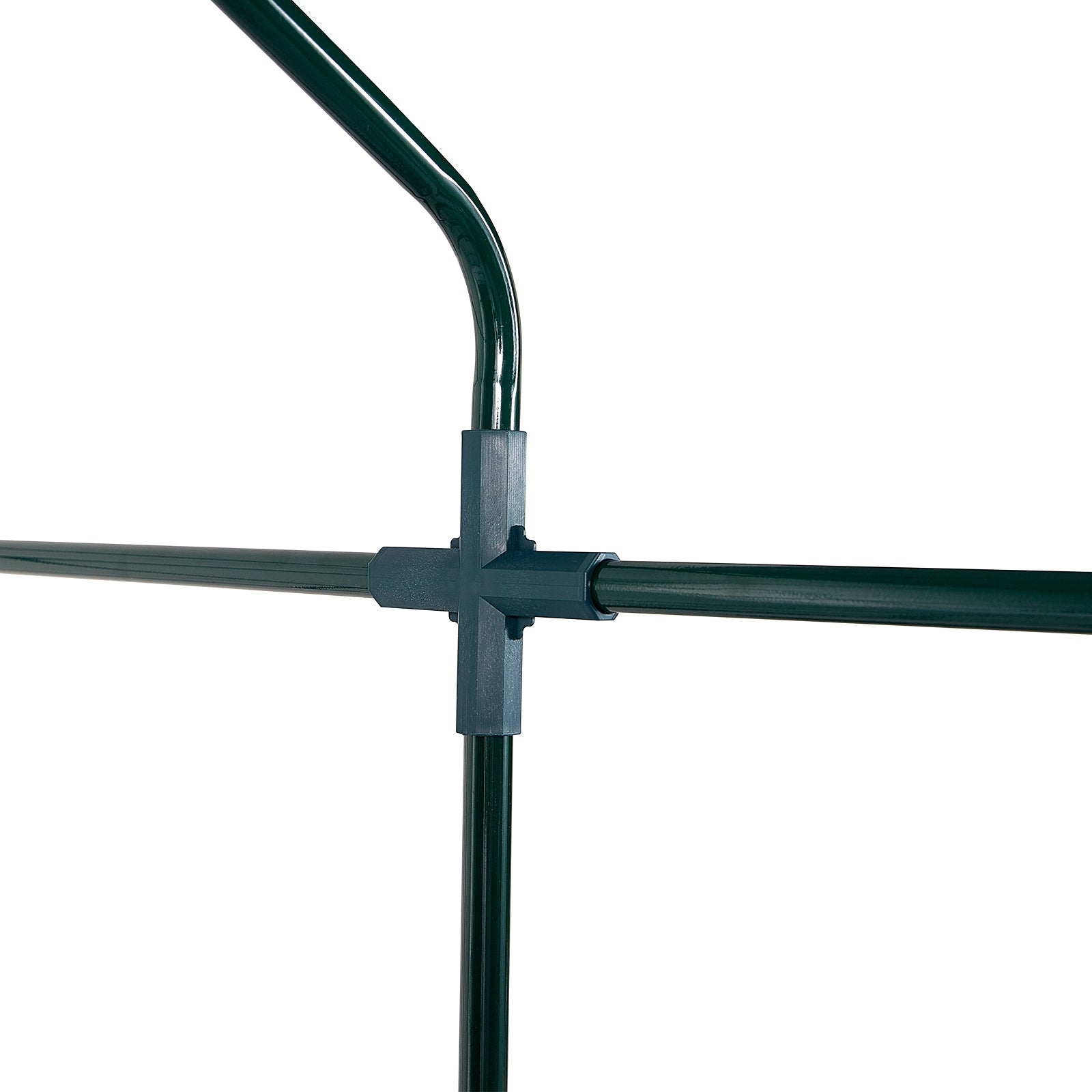 4.6ft x 4.6ft x 6.6ft Walk‑In Greenhouse with 4 Shelves — High‑Strength PE Cover Roll‑Up Door & Steel Frame Green