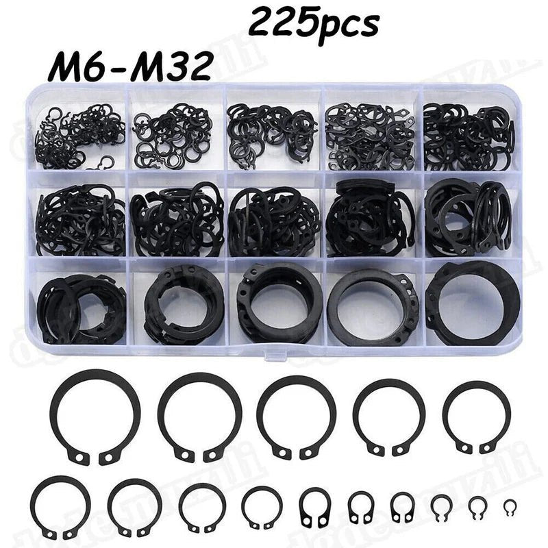 200× C - Clips Internal External Circlip Retaining Clip Ring Assortment Kit M6 - M32 - HomeDIYer