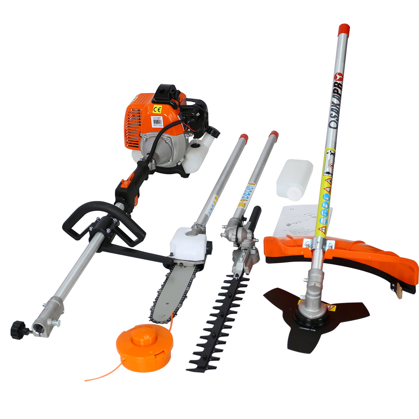 4-in-1 33CC Gas Garden Tool System with Pole Saw, Hedge Trimmer & Brush Cutter
