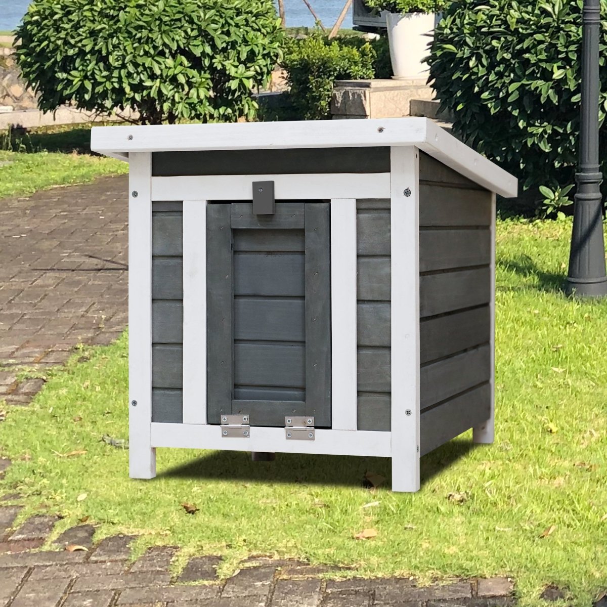 Weatherproof wooden outdoor rabbit hutch Lockable Door Openable Top Indoor for Small Animals - HomeDIYer