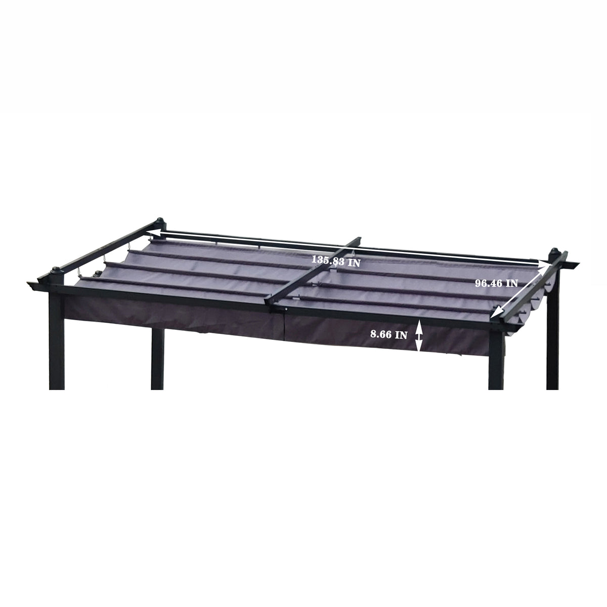 13x10 ft Pergola Replacement Canopy Cover, UV & Water Resistant Polyester – Gray