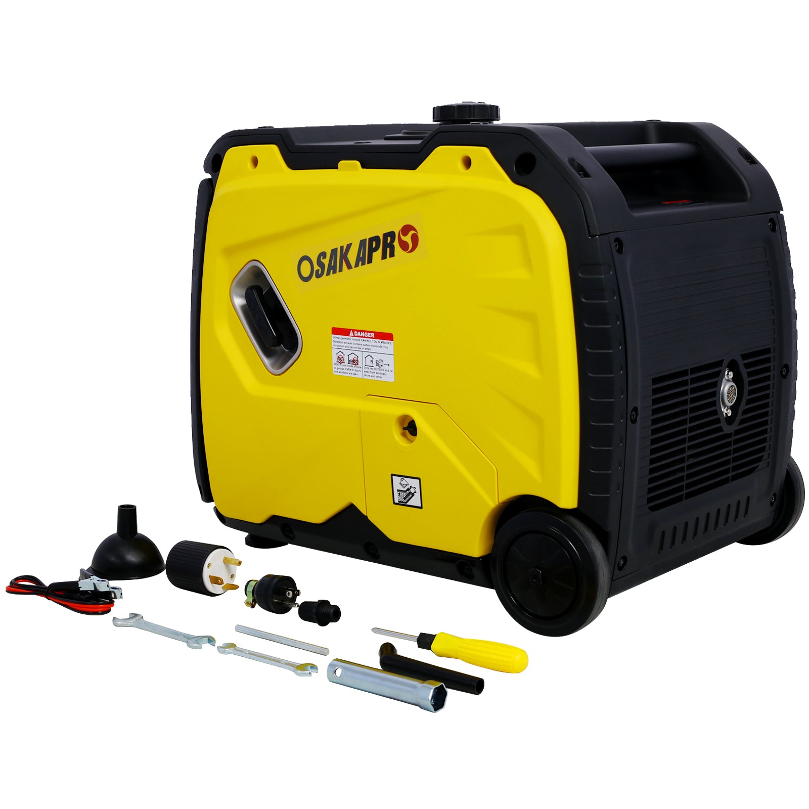 Super quiet Inverter Generator 4500w portable generator electric start, foldable handle with wheel,212cc 4 stroke EPA compliant