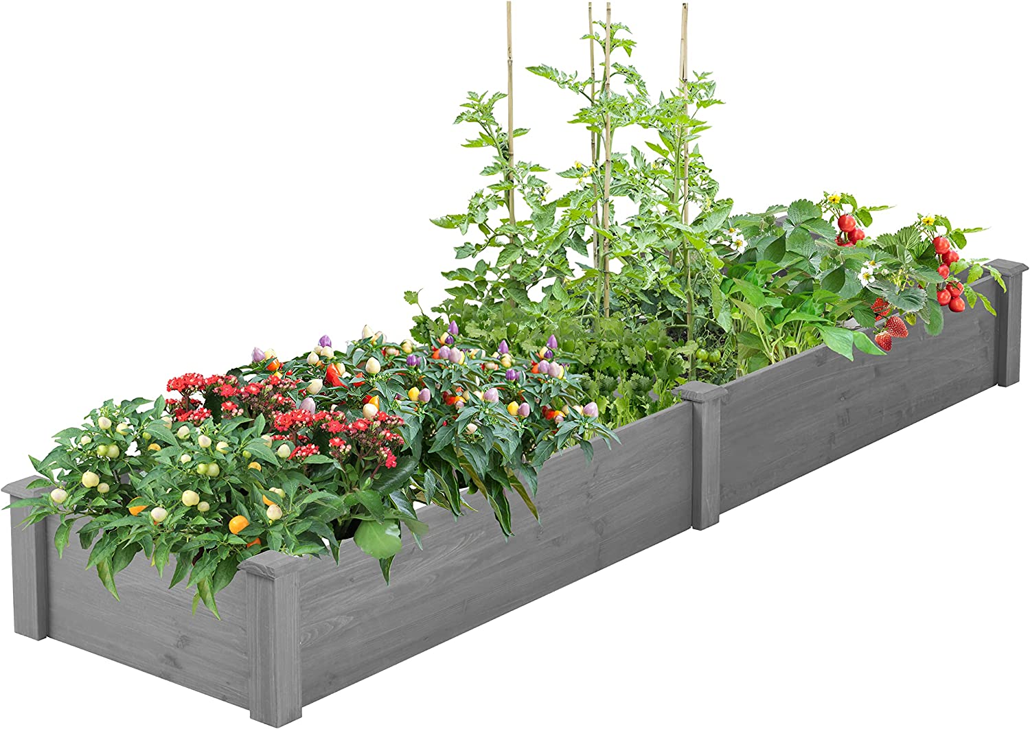 Over Ground Raised Garden Bed 96x28x10″ – Tool-Free Large Long Planter Box for Outdoor