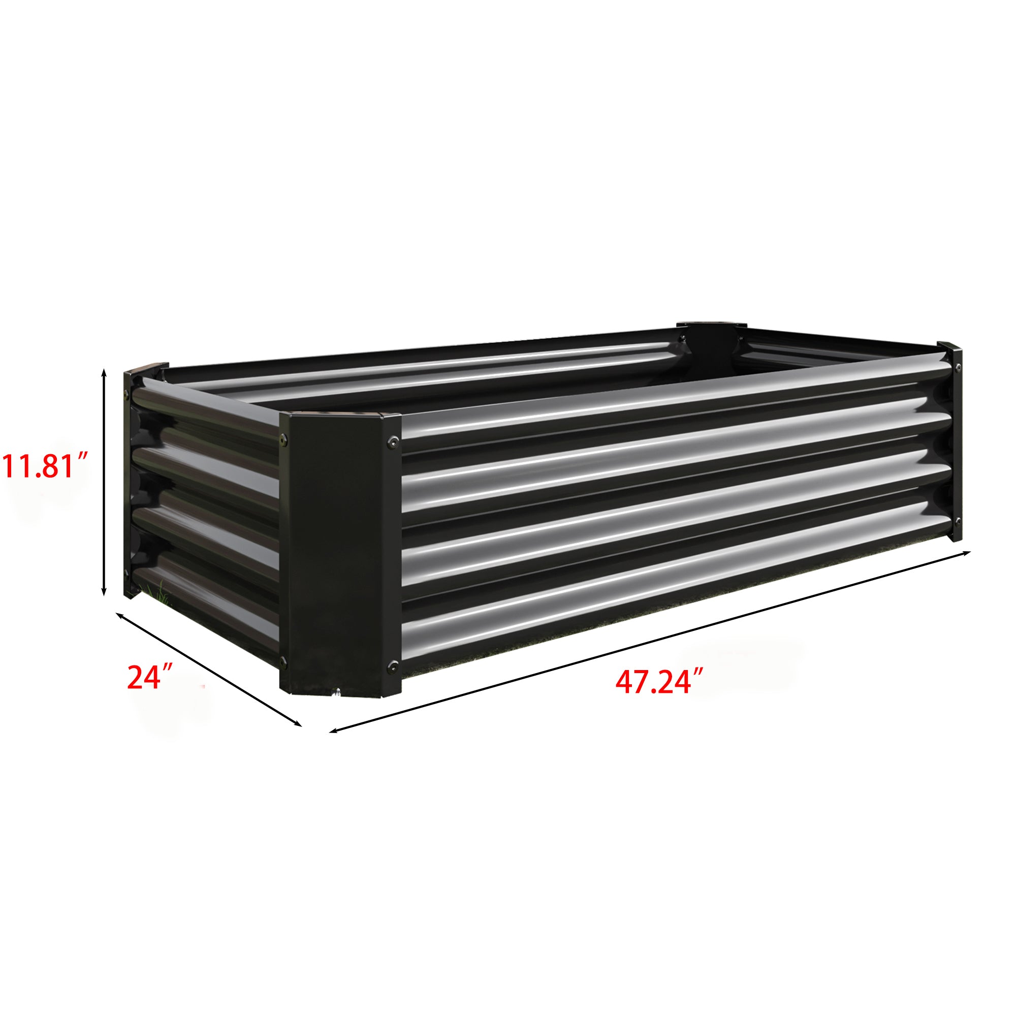 Metal Raised Garden Bed Outdoor – Black, Green & Silver | 3 Sizes