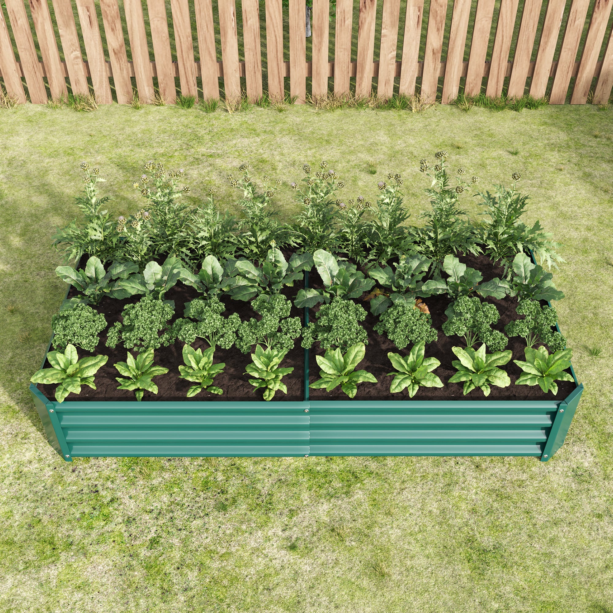 Metal Raised Garden Bed Outdoor – Black, Green & Silver | 3 Sizes