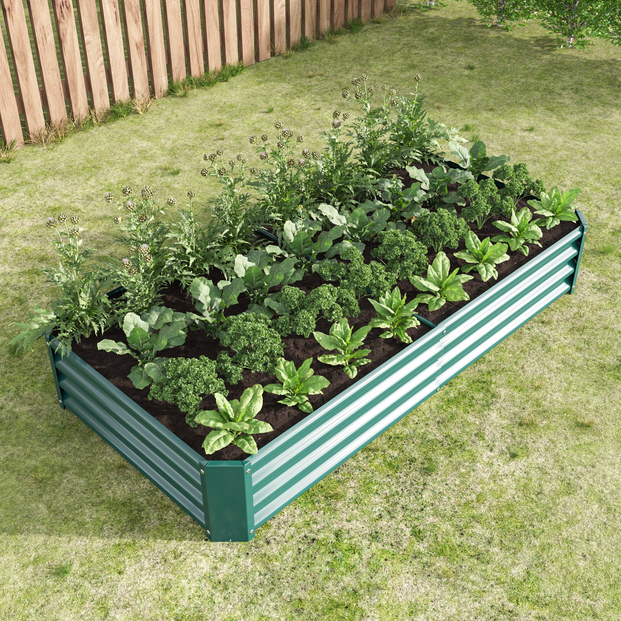 Metal Raised Garden Bed Outdoor – Black, Green & Silver | 3 Sizes