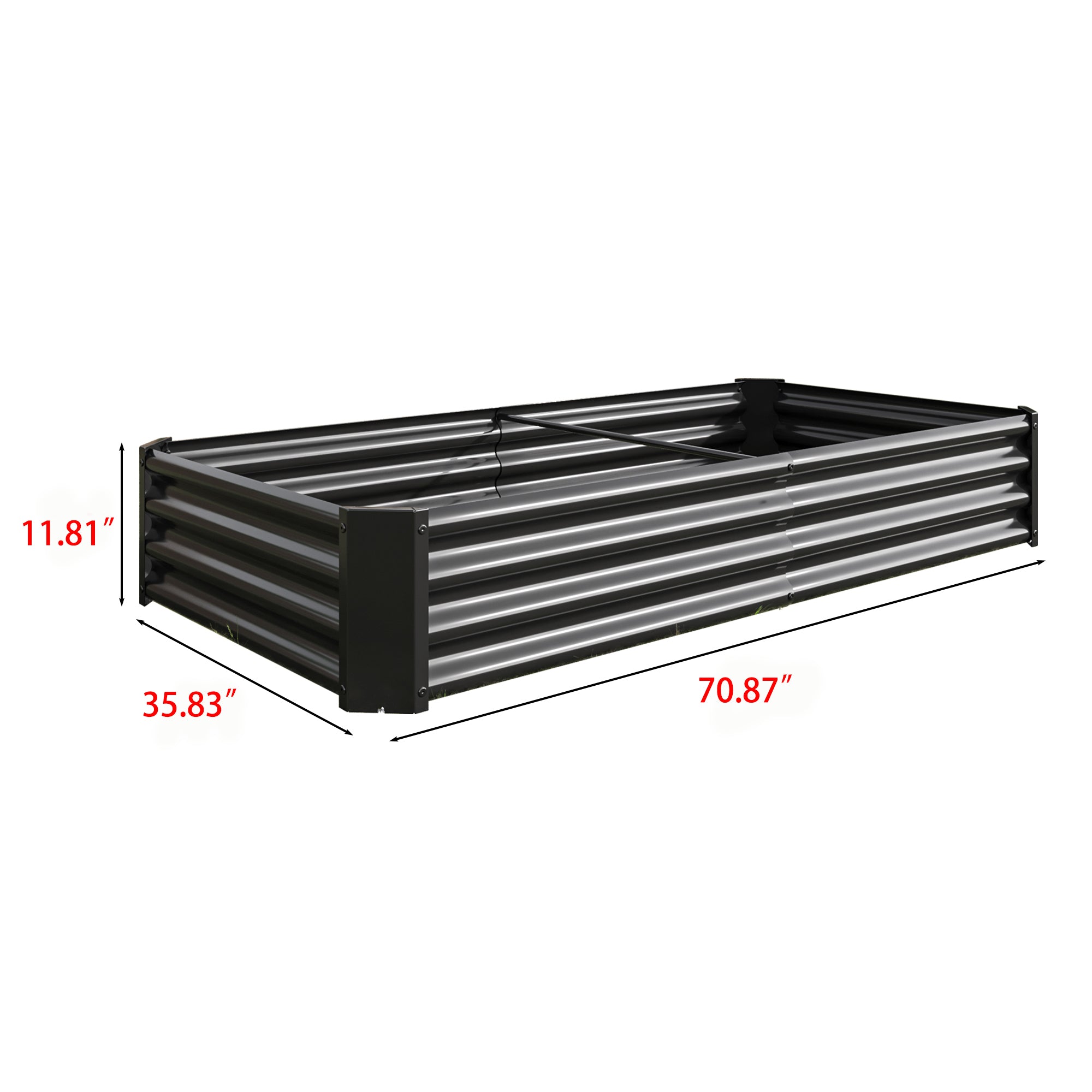 Metal Raised Garden Bed Outdoor – Black, Green & Silver | 3 Sizes