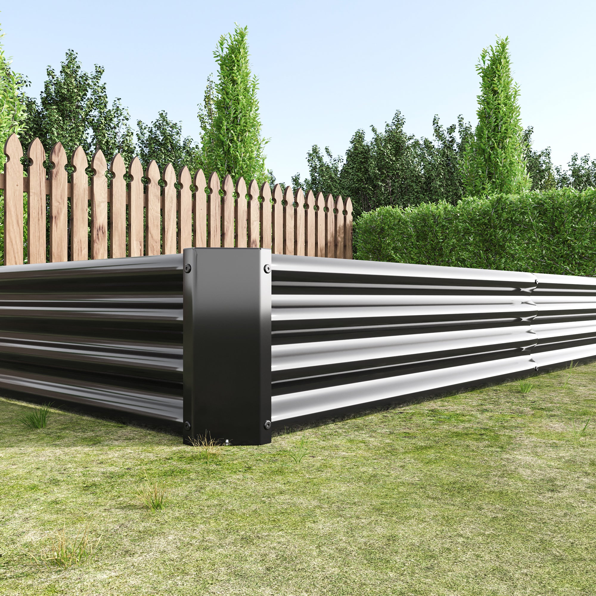 Metal Raised Garden Bed Outdoor – Black, Green & Silver | 3 Sizes