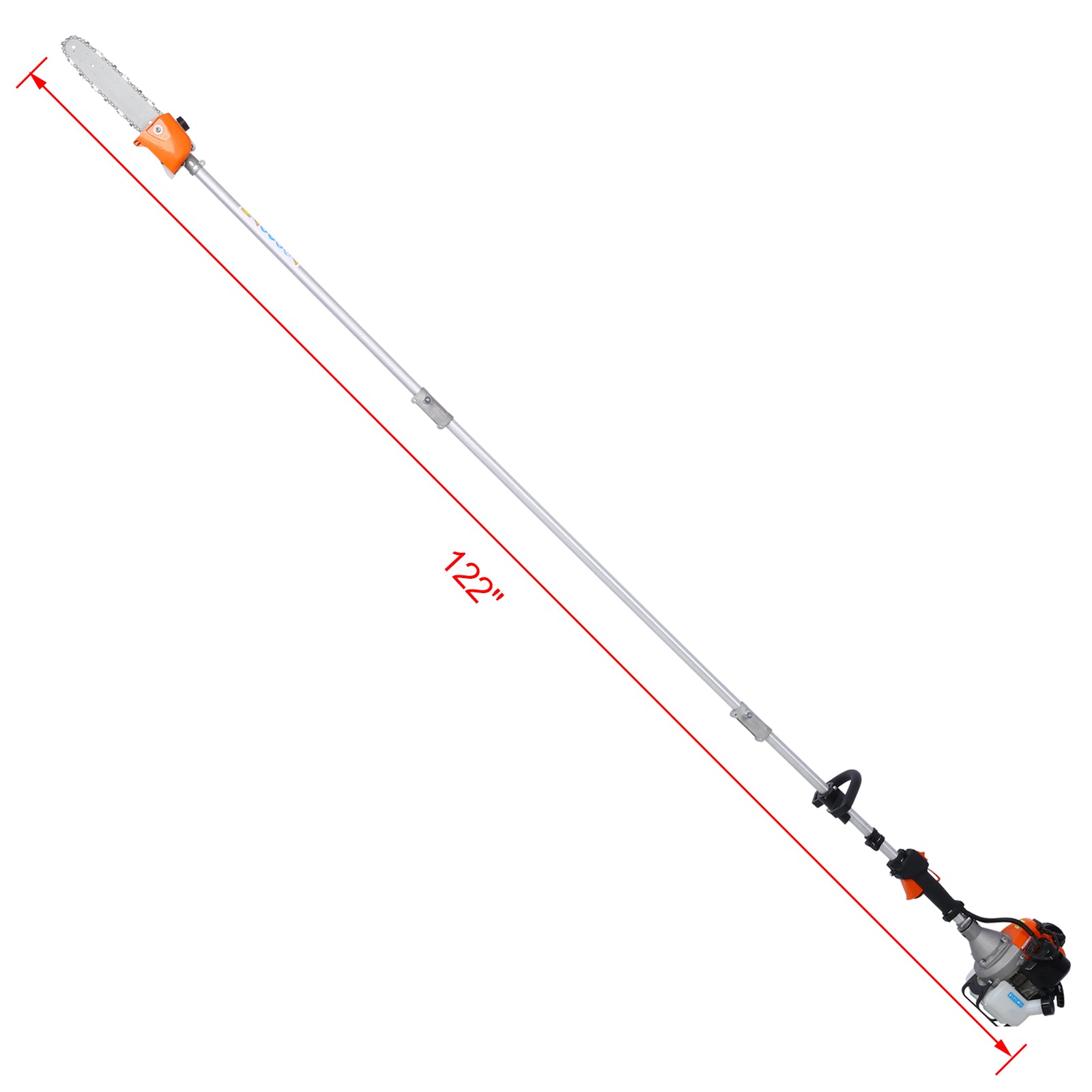 10-in-1 33CC Gas Garden Tool System with Pole Saw, Hedge Trimmer & Brush Cutter