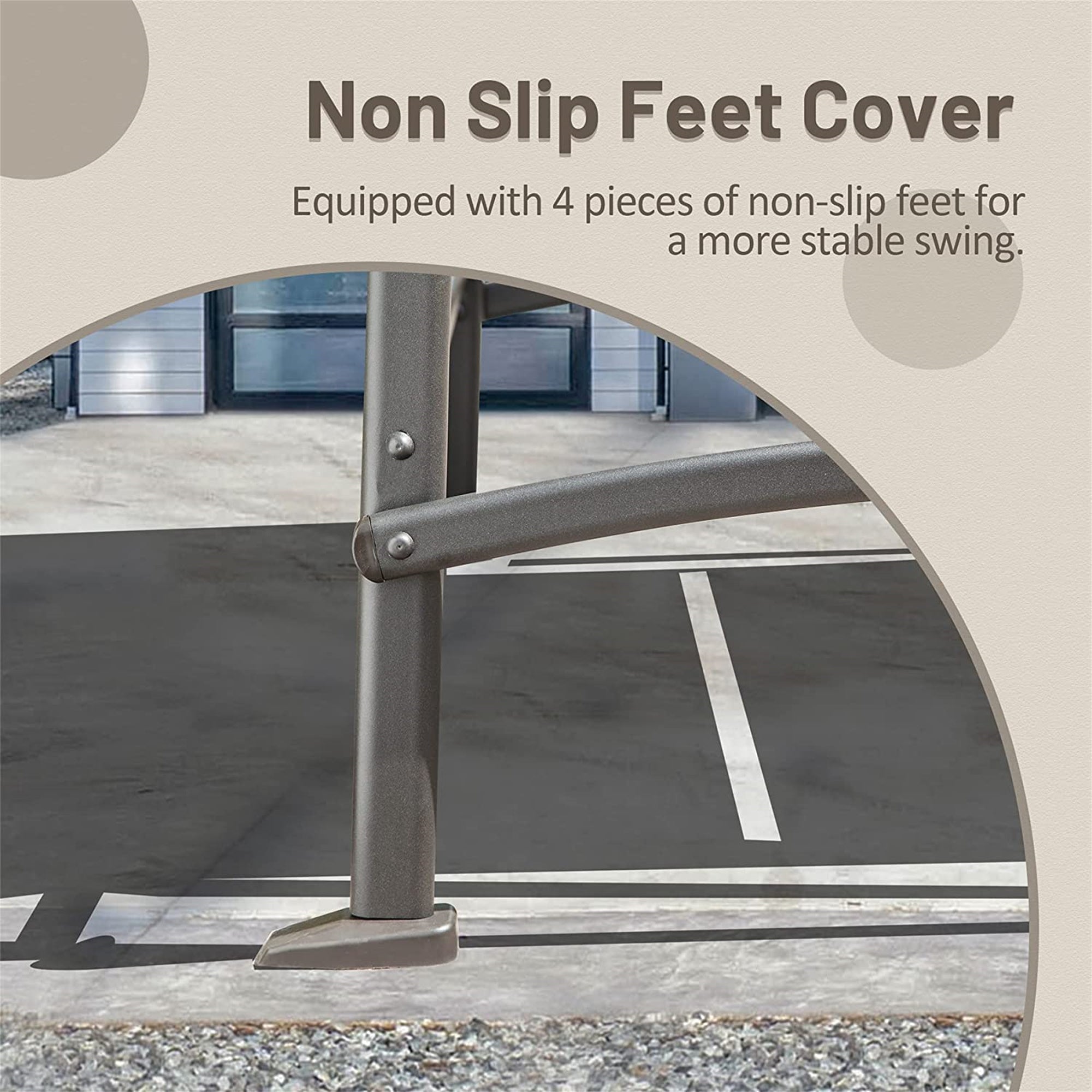 3-Seat Patio Swing with Adjustable Canopy, Textilene Fabric, Steel Frame, 970 lb Capacity