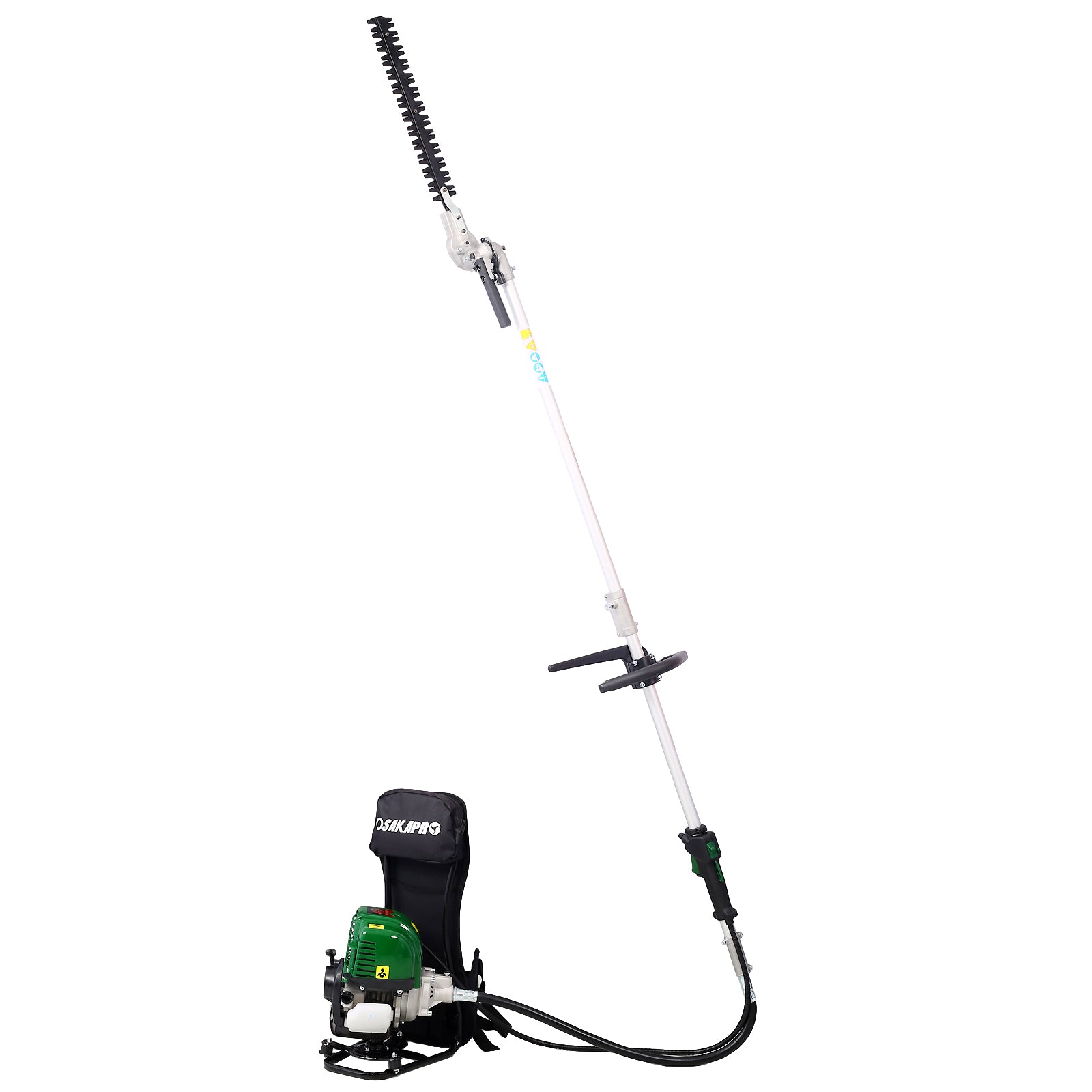 Backpack 4-in-1 Gas Trimming Tool System, 38CC 4-Stroke with Pole Saw, Hedge Trimmer, Grass Trimmer & Brush Cutter