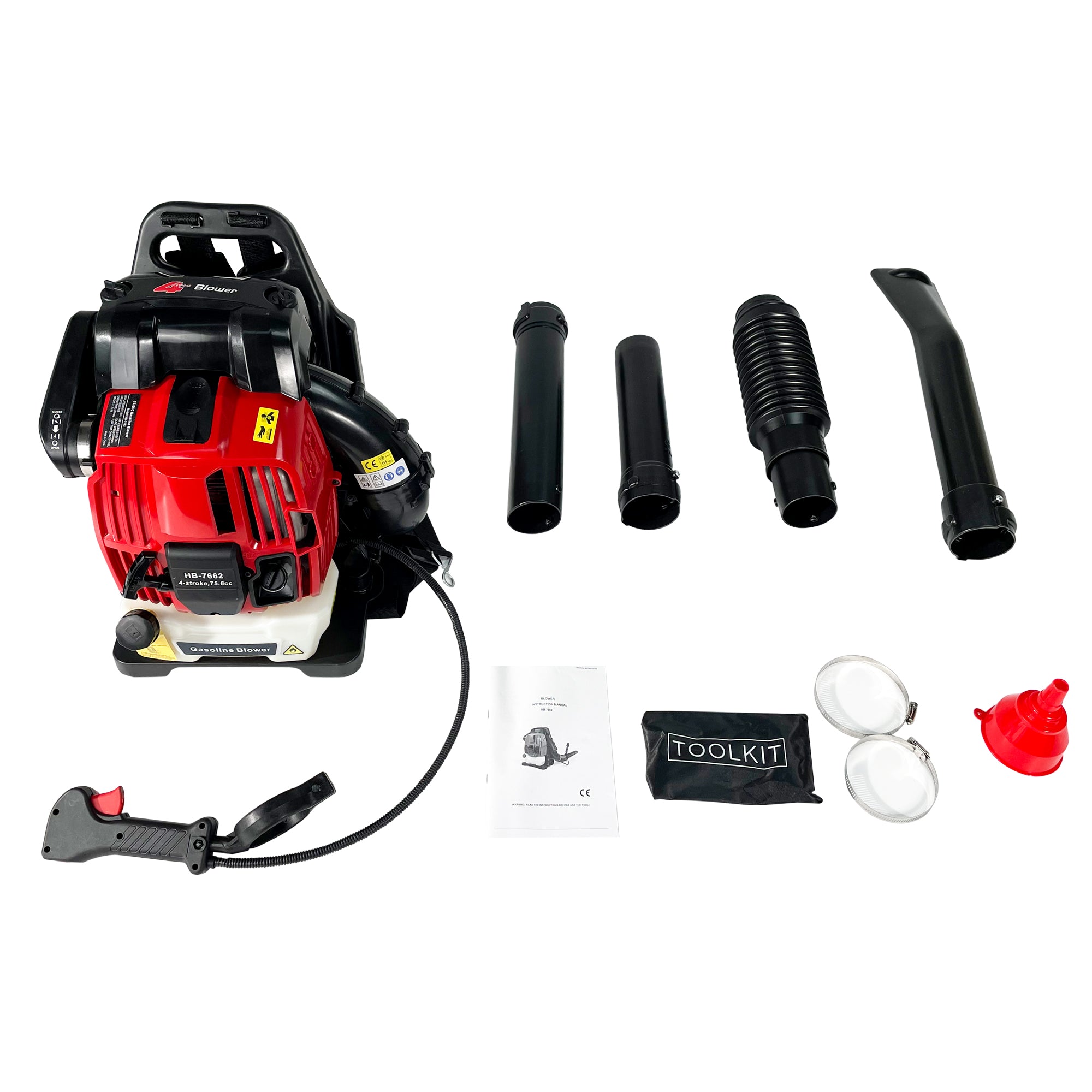 Backpack Gas Leaf Blower,76CC,660CFM,200MPH ,4 Stroke Air Cooling Gas Backpack Grass Blower, Snow Blower EPA Compliant