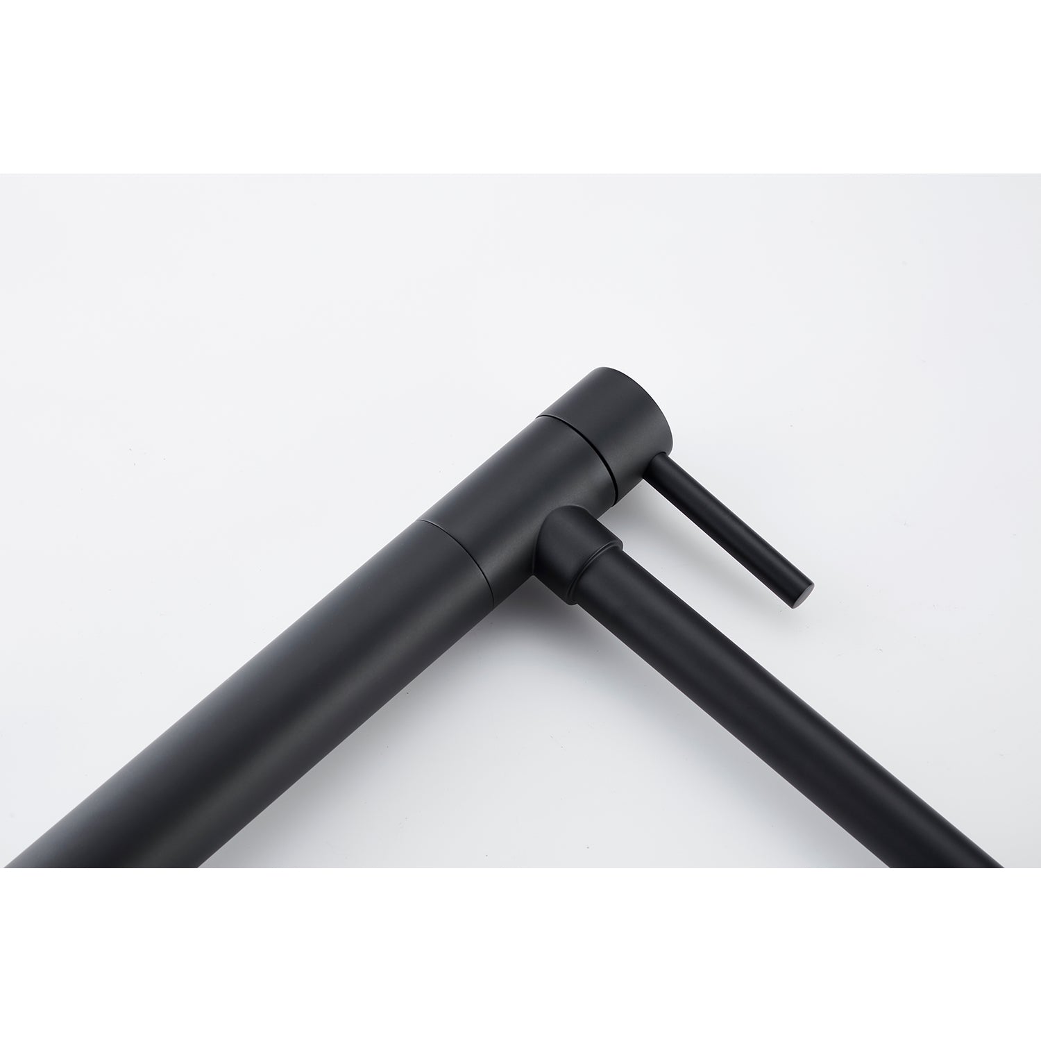 Pot Filler Faucet with Extension Shank – Matte Black, Folding Swivel Arm, Dual Handle, Solid Brass