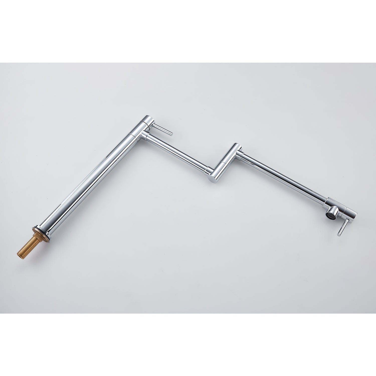 Pot Filler Faucet with Extension Shank – Chrome, Folding Swivel Arm, Dual Handle, Solid Brass