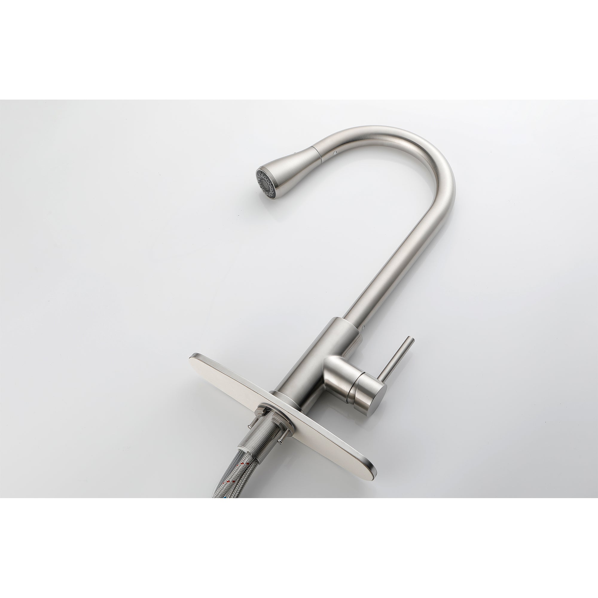 Single Handle Kitchen Sink Faucet with Pull Out Sprayer – Brushed Nickel, 3 Modes, 360° Swivel