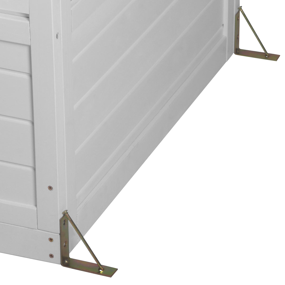 78‑Inch Wooden Walk‑In Greenhouse Cold Frame — 4 Skylights, 2 Folding Shelves & Polycarbonate Panels White