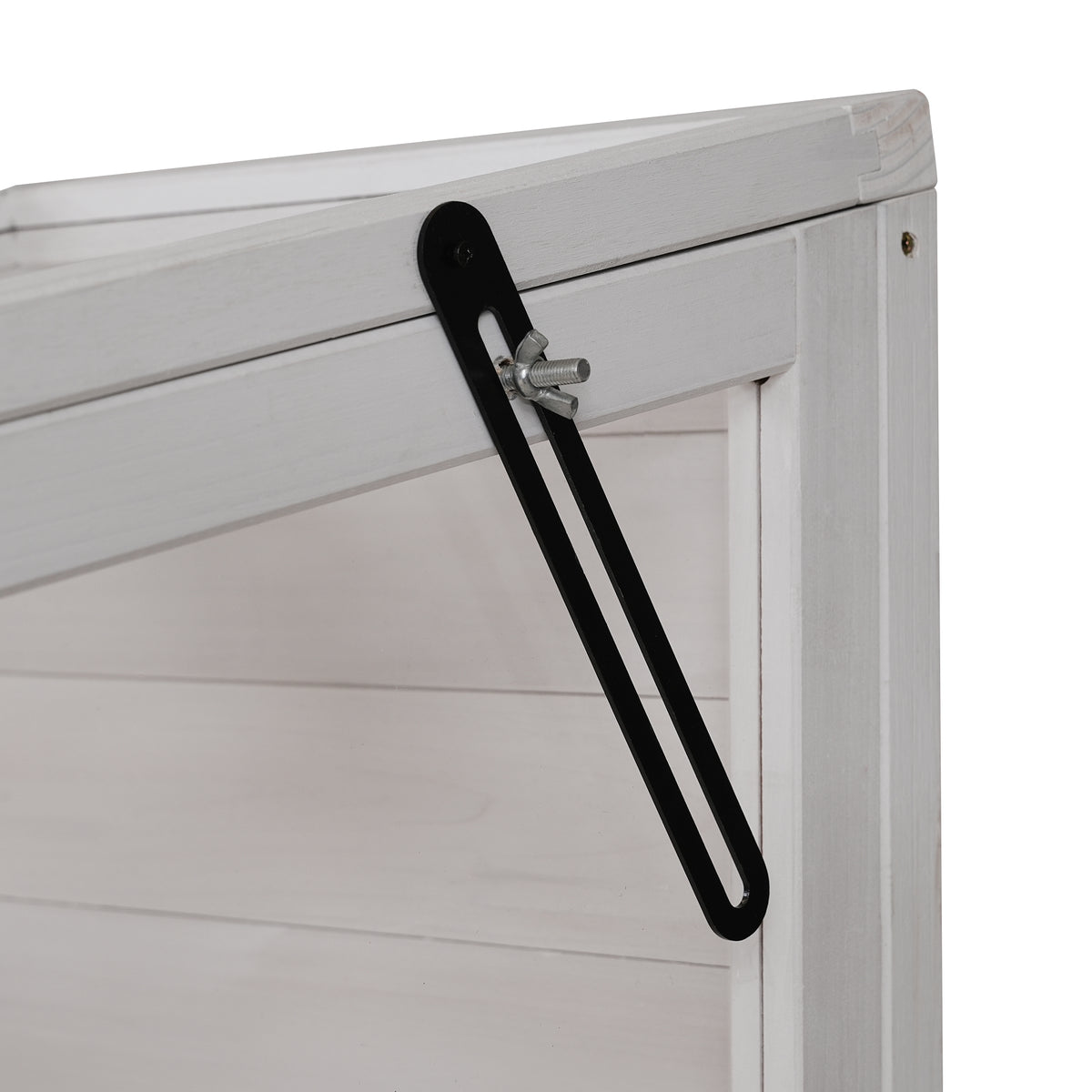 78‑Inch Wooden Walk‑In Greenhouse Cold Frame — 4 Skylights, 2 Folding Shelves & Polycarbonate Panels White