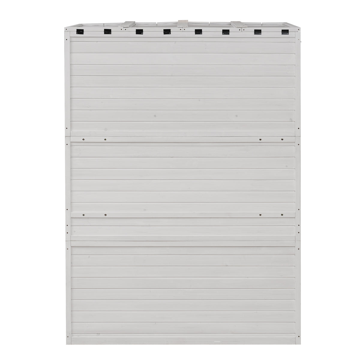 78‑Inch Wooden Walk‑In Greenhouse Cold Frame — 4 Skylights, 2 Folding Shelves & Polycarbonate Panels White
