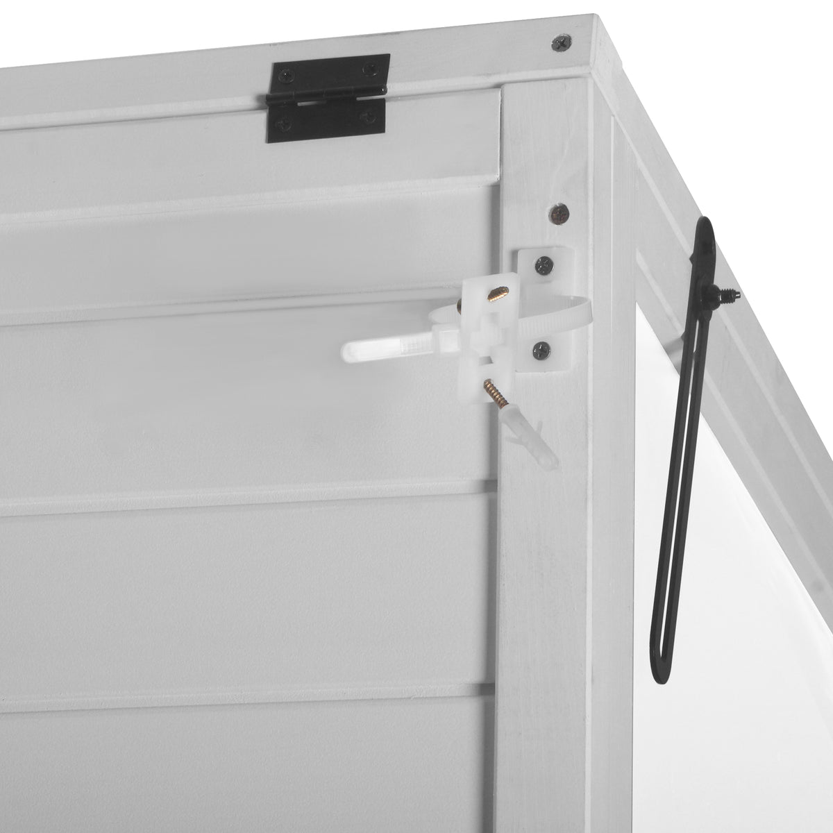 78‑Inch Wooden Walk‑In Greenhouse Cold Frame — 4 Skylights, 2 Folding Shelves & Polycarbonate Panels White