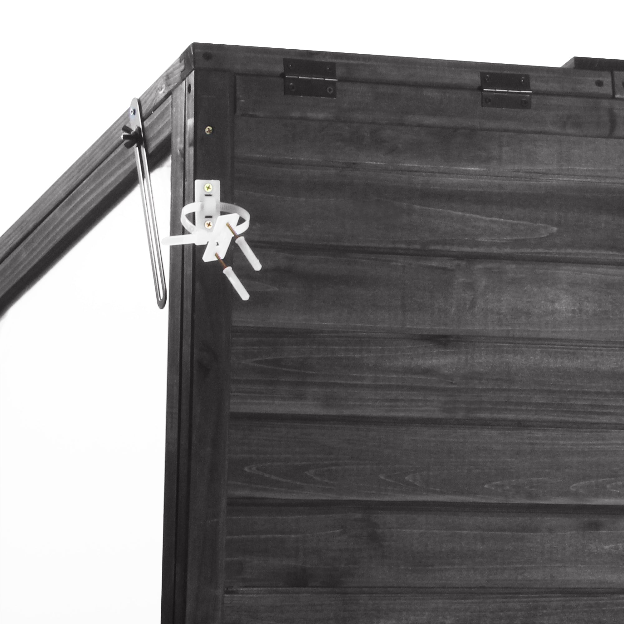 78‑Inch Wooden Walk‑In Greenhouse Cold Frame — 4 Skylights, 2 Folding Shelves & Polycarbonate Panels Black