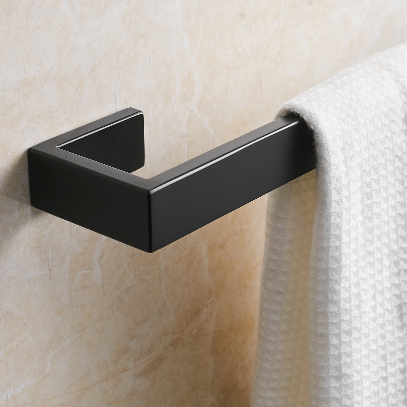 24-Inch Heavy Duty Towel Bar – Wall Mount, Matte Black Stainless Steel, Modern Single Bar