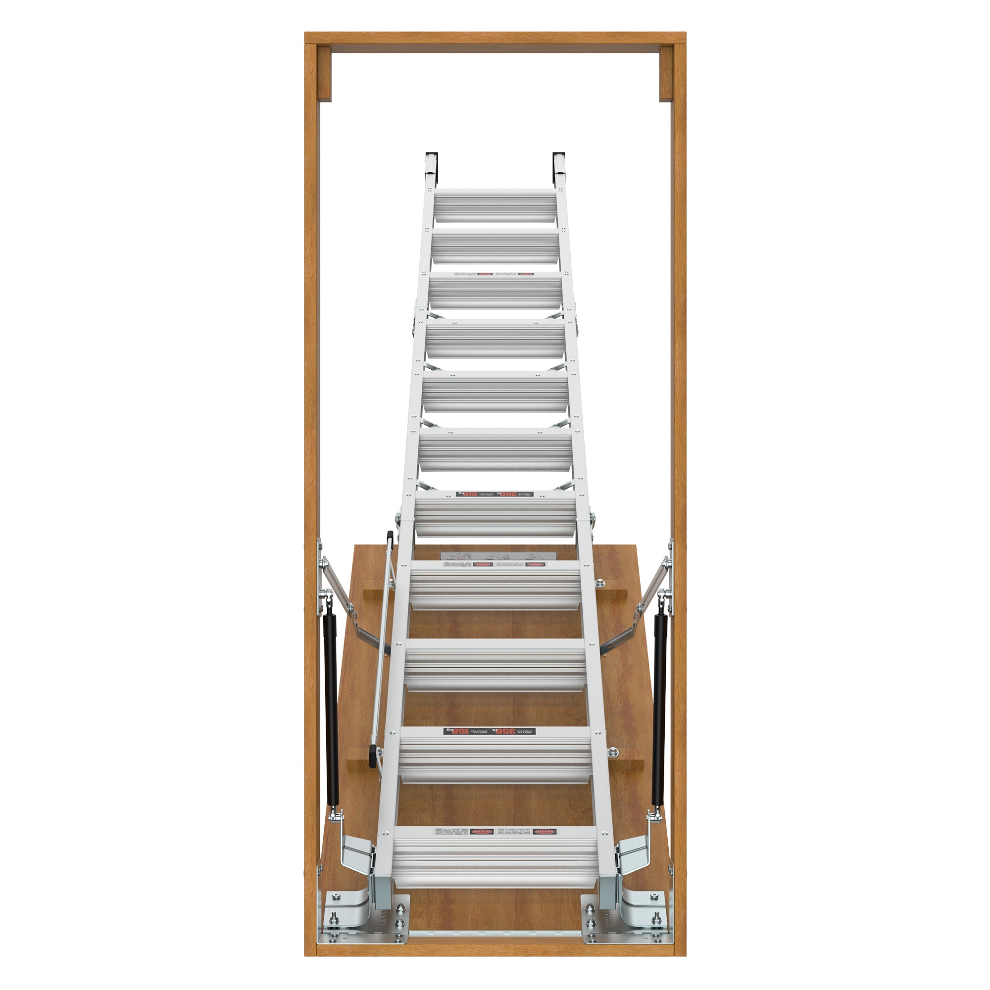 Aluminum Attic Ladder – 350 lb Capacity, 22.5" x 54" Opening, Fits 7'8" to 10'3" Ceilings, Metallic Grey