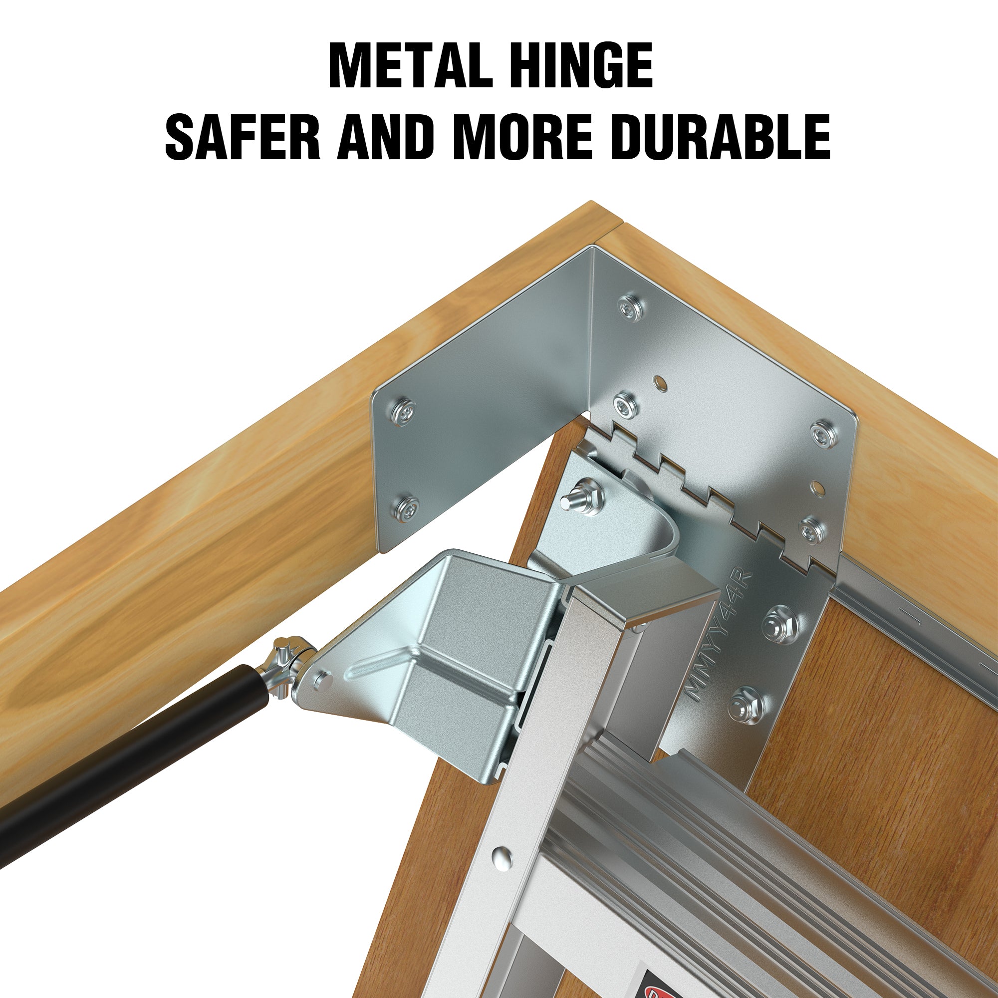 Aluminum Attic Ladder – 350 lb Capacity, 22.5" x 54" Opening, Fits 7'8" to 10'3" Ceilings, Metallic Grey