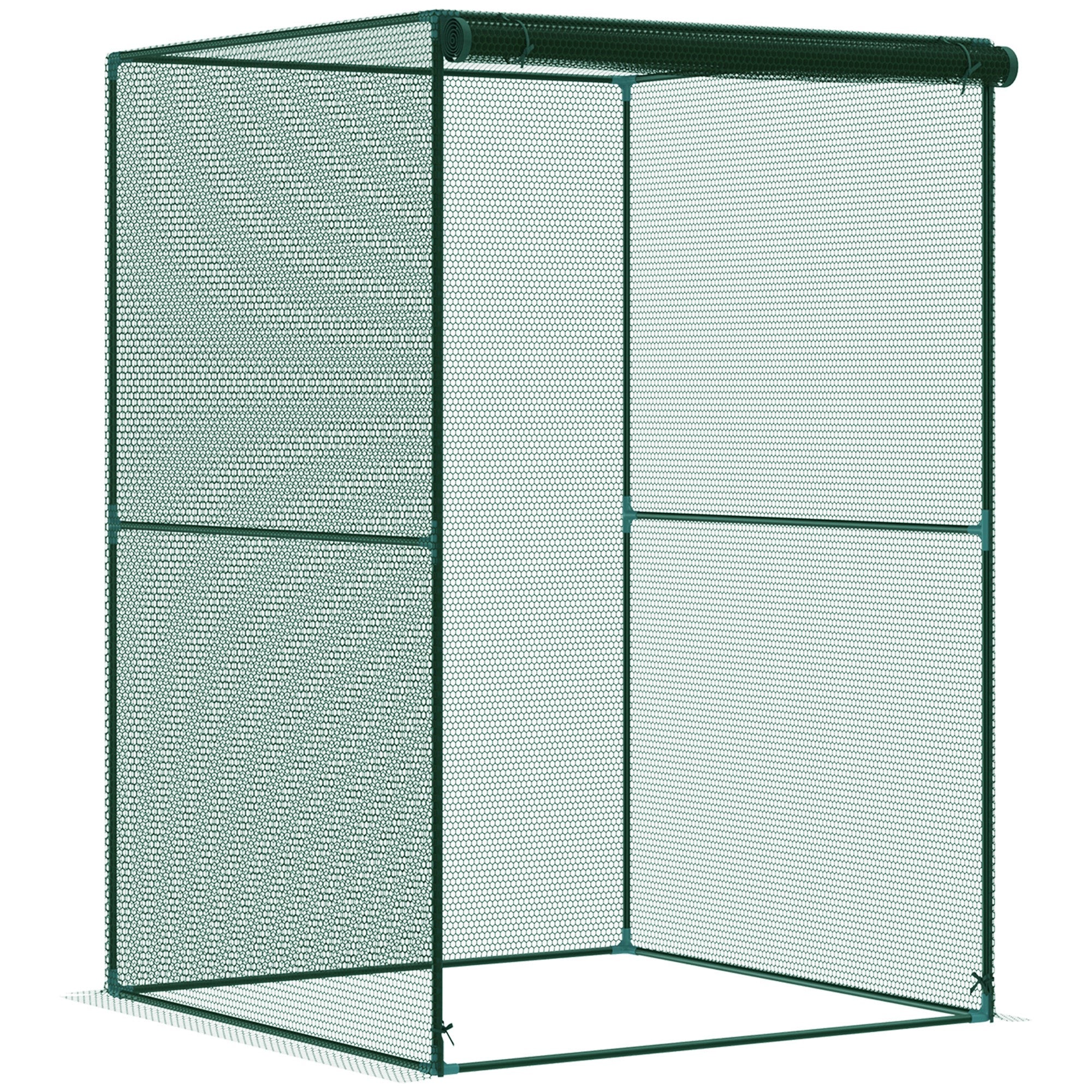4' x 4' Crop Cage, Plant Protection Tent with Zippered Doors for Vegetable Garden, Backyard, Green
