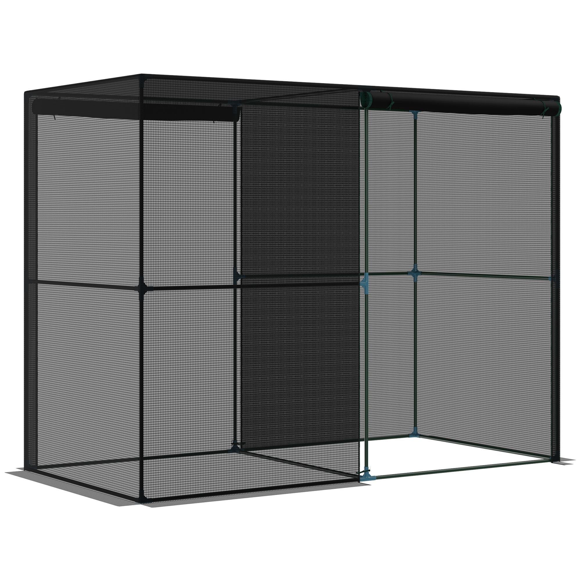 4' x 8' Crop Cage, Plant Protection Tent with Zippered Doors for Vegetable Garden, Backyard, Black