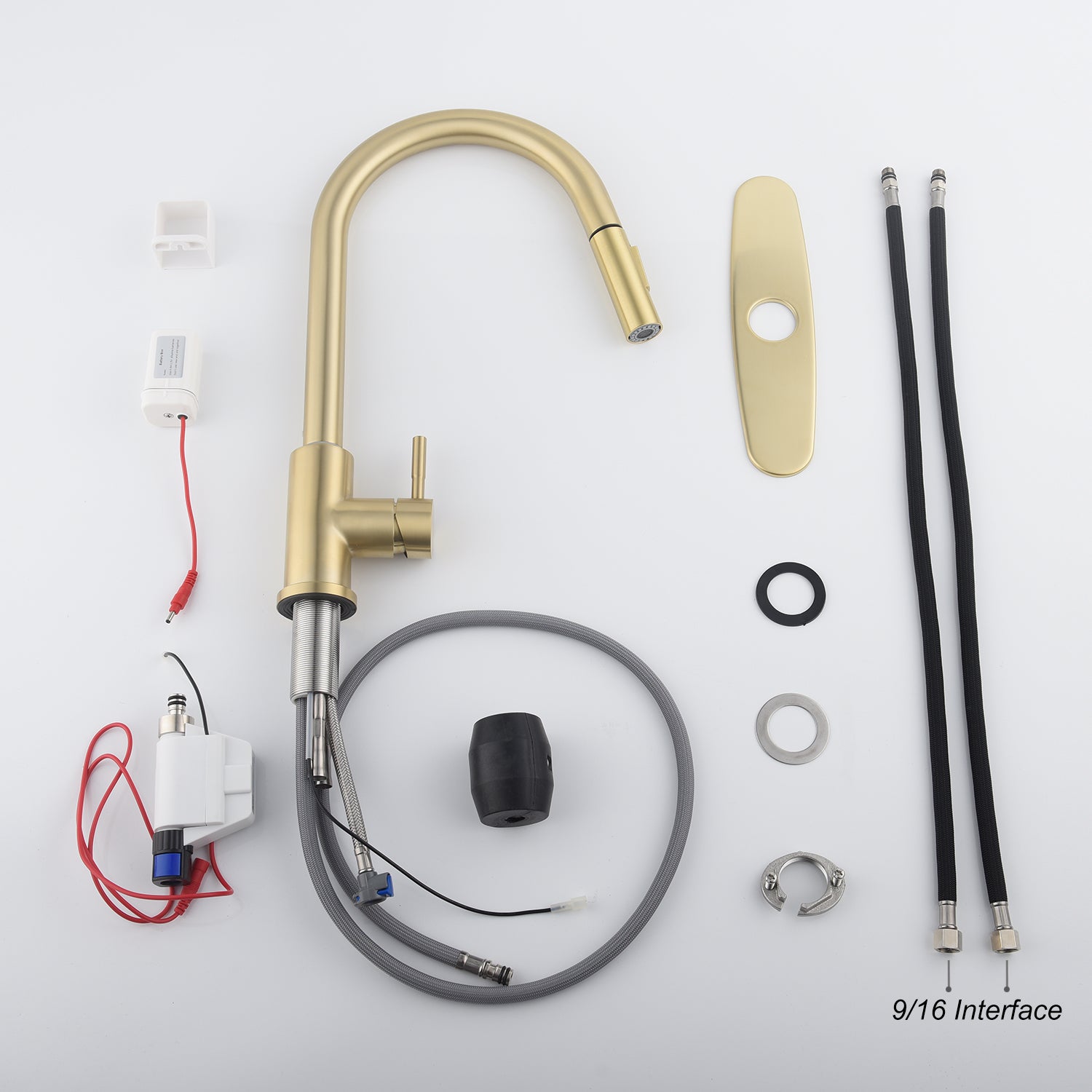 Touch Kitchen Faucet with Pull Down Sprayer – Brushed Gold, 360° Swivel, Single Handle, Stainless Steel