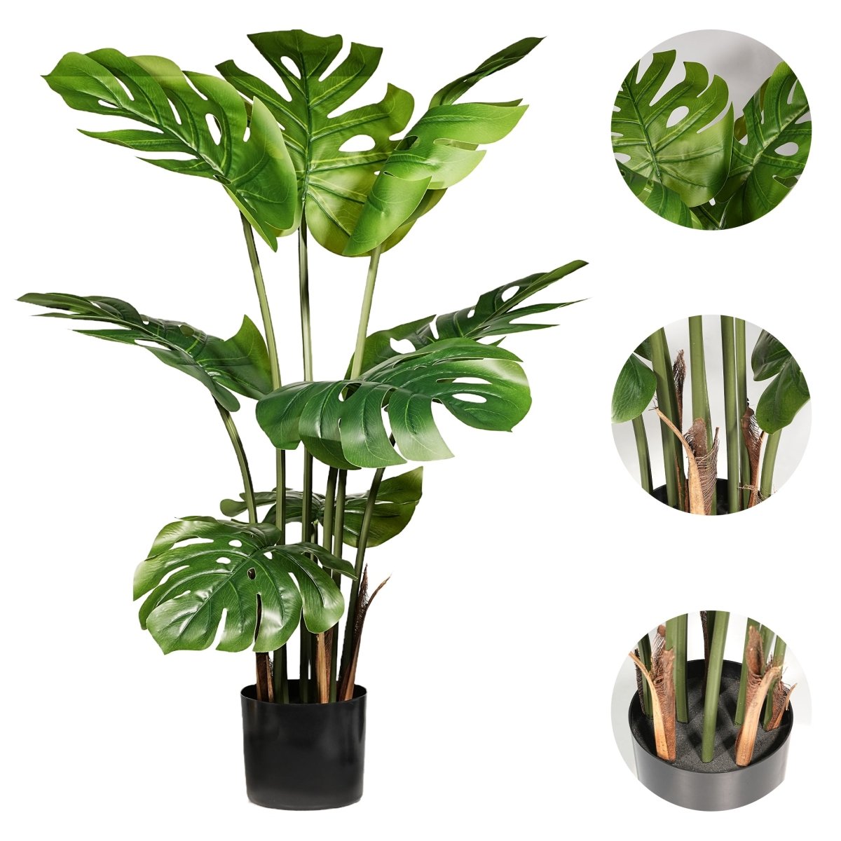 monstera deliciosa fake 35in Fake Plants Monstera Deliciosa,2 Pieces Realistic Artificial Plants Indoor For Decorating Room,Outdoor,Office,Bathroom,Bedroom,Better Homes And