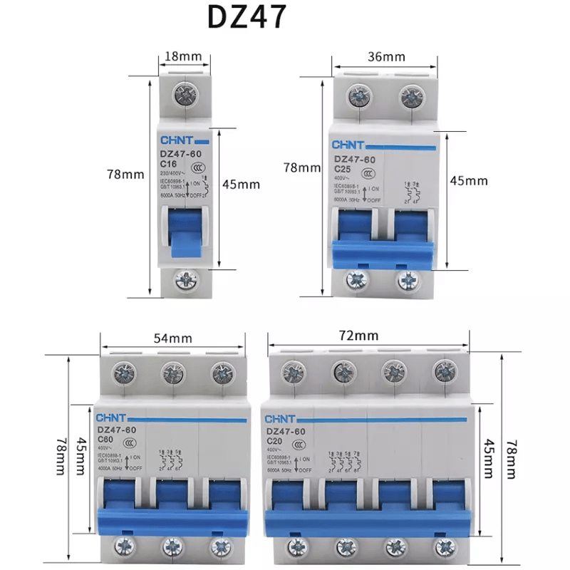 Miniature Small Air Switch Household Circuit Breaker DZ47 - 60 2P 230V - 400V - HomeDIYer