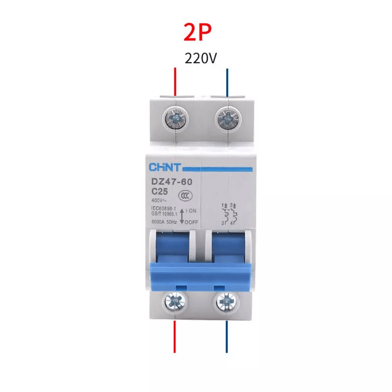 Miniature Circuit Breaker DZ47 - 60 - 4P 230V - 400V 4 - Pole - HomeDIYer