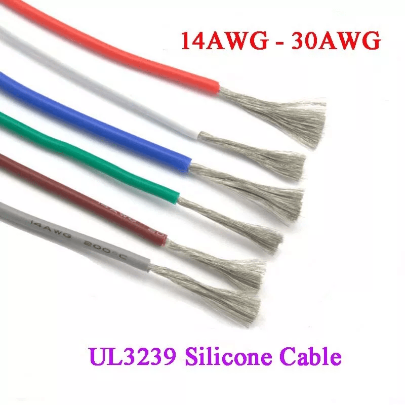 UL3239 Flexible Silicone Stranded Cable Wire 14/16/18/20/22/24/28/30 AWG 5 - Color - HomeDIYer