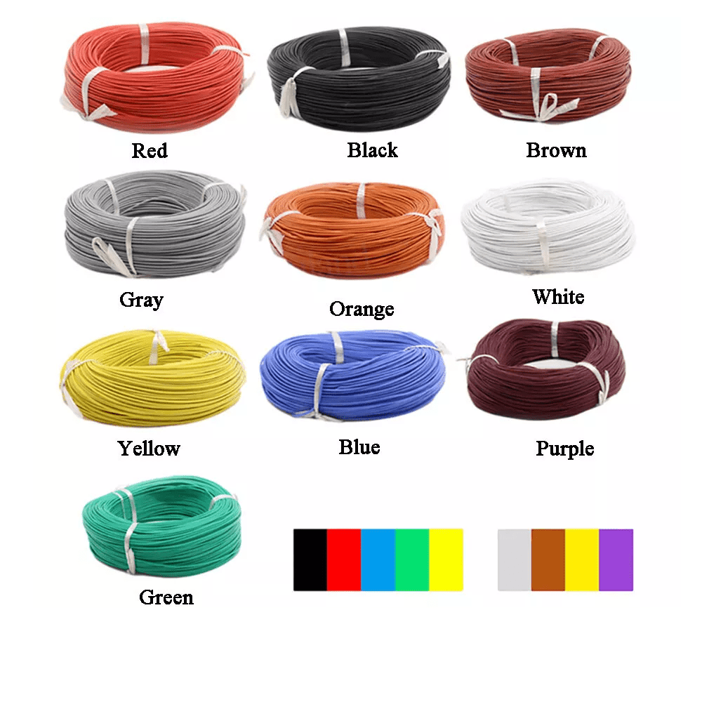 2 - 30AWG Soft Silicone Stranded Copper Automotive Equipment Cable Electrical Wire Blue,Green,White - HomeDIYer
