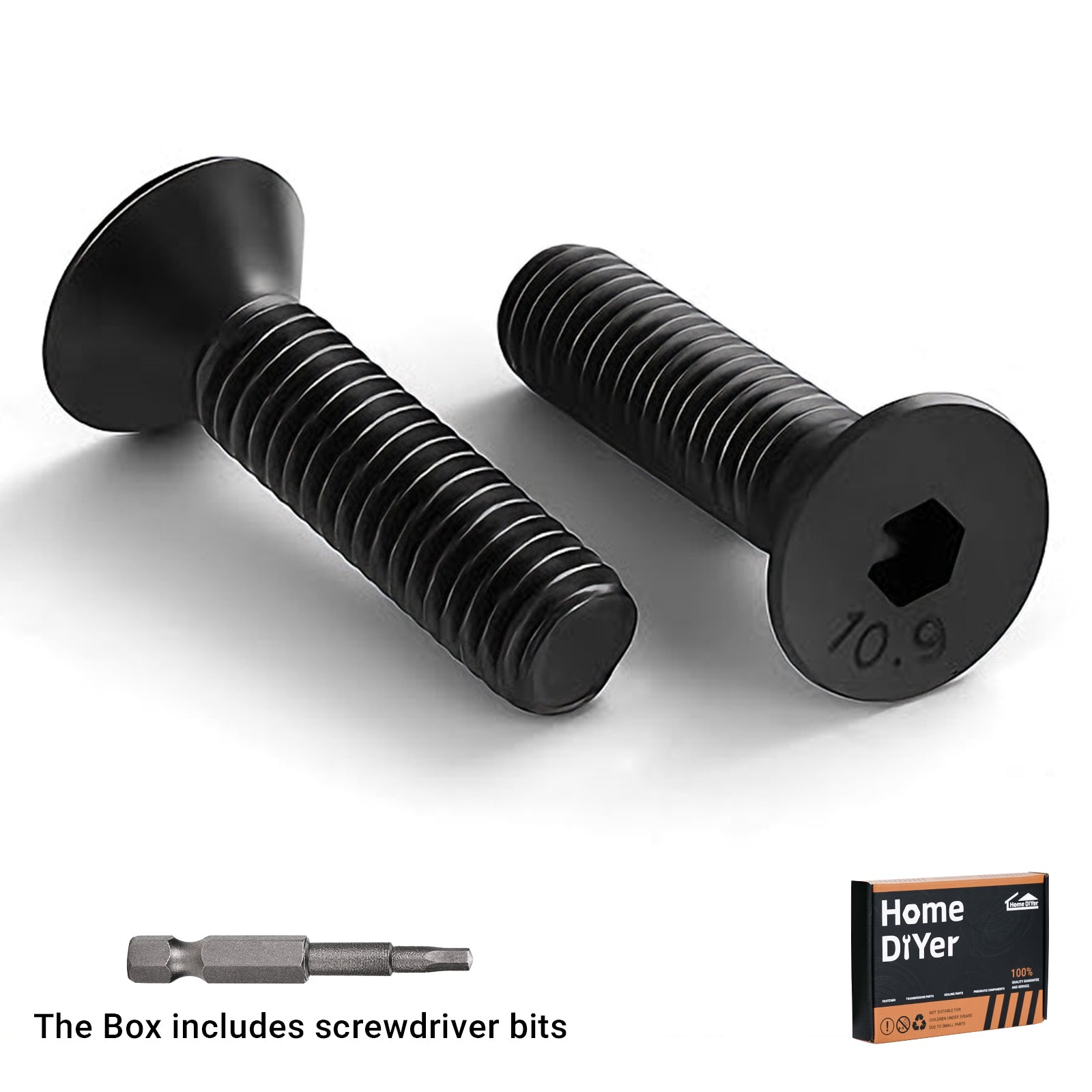 Grade 10.9 High Tensile Countersunk Socket Screws – Allen Key Flat Head Bolts M3 to M8 | DIN7991