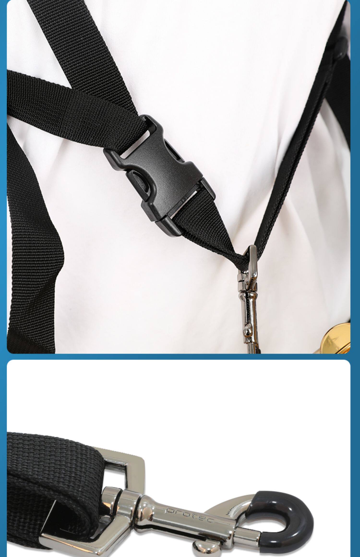Pulutai PROTEC A306 Ergonomic Saxophone Double Shoulder Strap - Neck Relief, Breathable, 2 Sizes