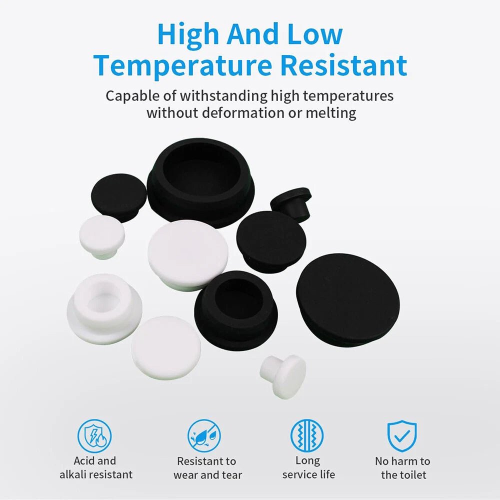 Black Silicone Rubber Blanking End Caps Tube Pipe Inserts Plug Bung 6.8 - 201.5mm - HomeDIYer