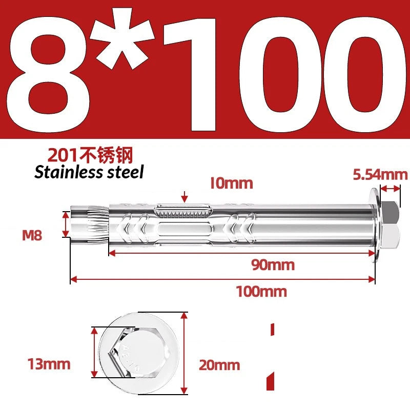 Stainless Steel Masonry Concrete Expansion Anchor Bolt — M6 M8 M10 M12 M16 | 304 & 201 SS