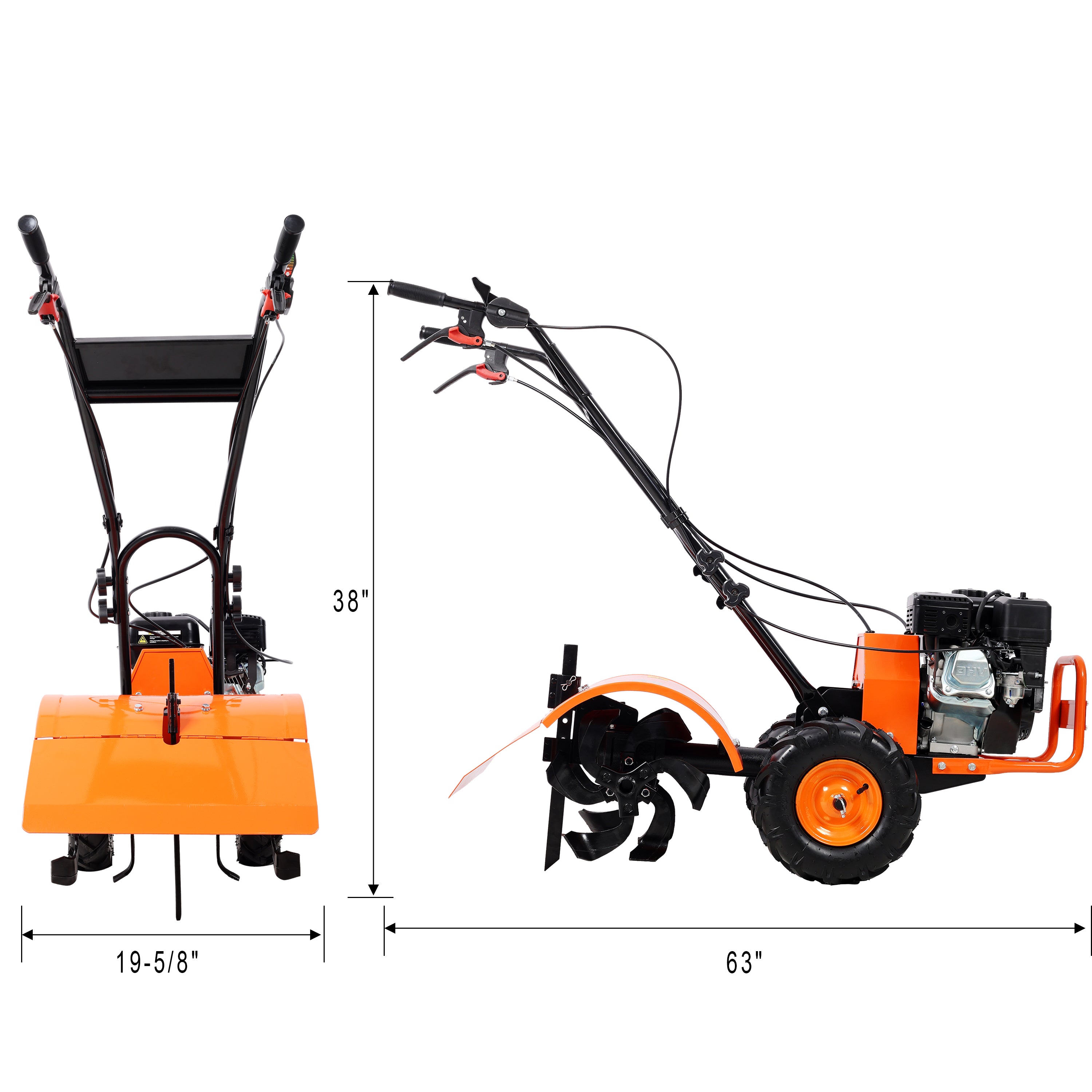 Heavy duty Power tiller, Rear Tine Tiller - 7HP Gas Engine 212CC, 20" Wide and 8" Deep Cultivator - Garden Soil Prep for Planters and Vegetable Beds and More.