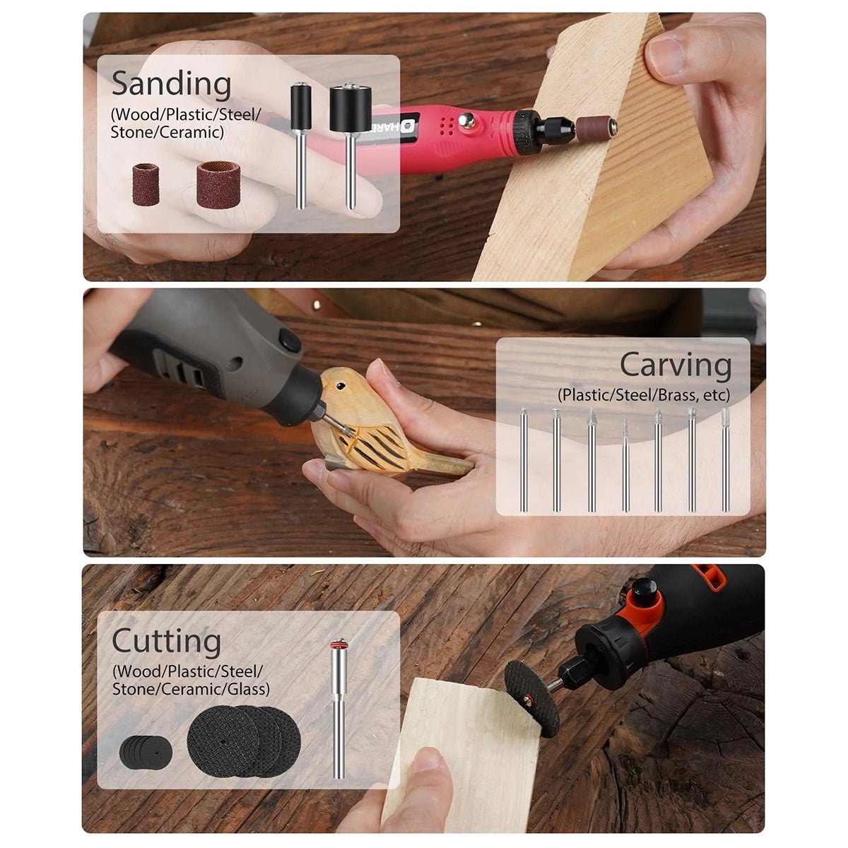 217Pcs Rotary Tool Accessories Kit Cutting Polishing Grinder Sanding for Dremel - HomeDIYer