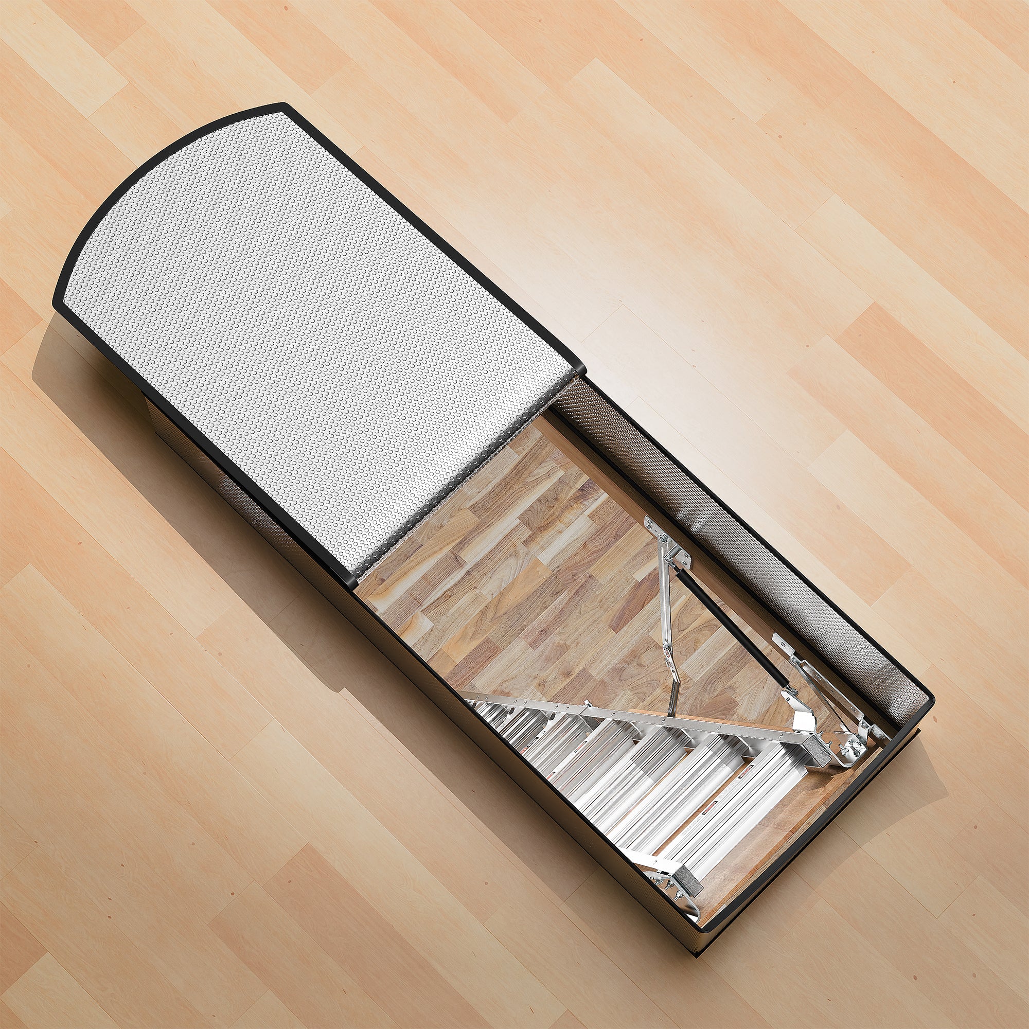 Pull‑Down Aluminum Attic Ladder with Insulated Zippered Cover – 22.5" x 54" Opening, Fits 7'8" to 10'3" Ceilings