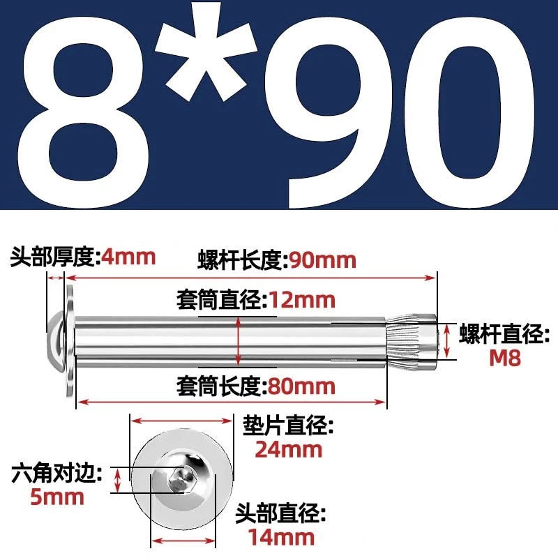 Stainless Steel Expansion Bolts Rawl Bolts for Concrete & Masonry — M6 M8 M10 M12